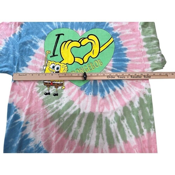 Nickelodeon SpongeBob Tie Dye Graphic Tee Shirt "I Love Spongebob" Size XL - Picture 6 of 8